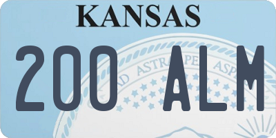 KS license plate 200ALM
