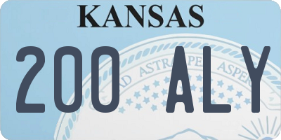 KS license plate 200ALY