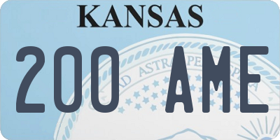 KS license plate 200AME