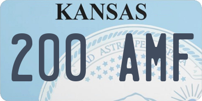 KS license plate 200AMF