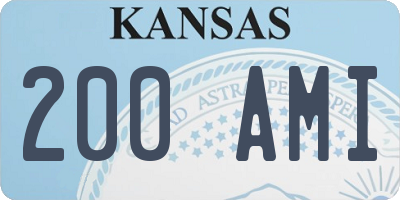 KS license plate 200AMI