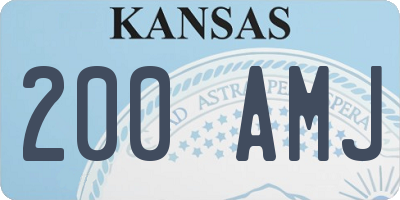 KS license plate 200AMJ