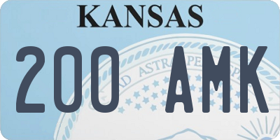 KS license plate 200AMK