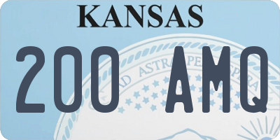 KS license plate 200AMQ