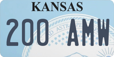 KS license plate 200AMW