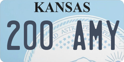 KS license plate 200AMY