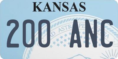 KS license plate 200ANC