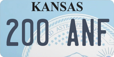 KS license plate 200ANF