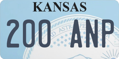 KS license plate 200ANP