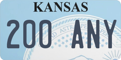 KS license plate 200ANY