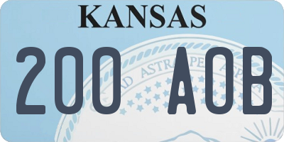 KS license plate 200AOB