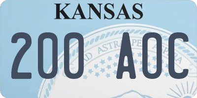 KS license plate 200AOC