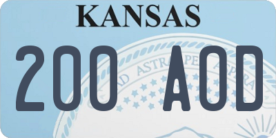KS license plate 200AOD