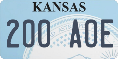 KS license plate 200AOE
