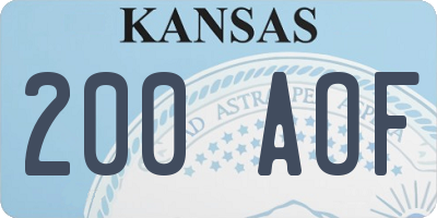 KS license plate 200AOF
