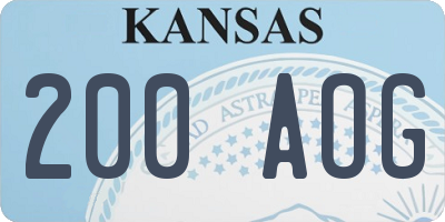 KS license plate 200AOG