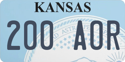 KS license plate 200AOR