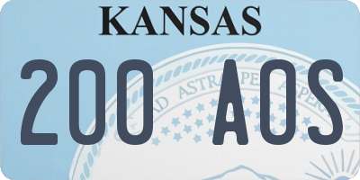 KS license plate 200AOS