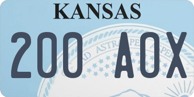 KS license plate 200AOX