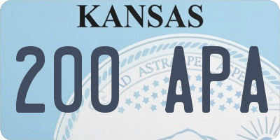 KS license plate 200APA
