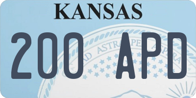 KS license plate 200APD