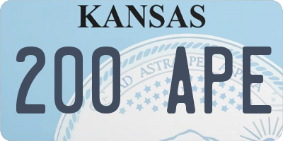 KS license plate 200APE