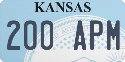 KS license plate 200APM