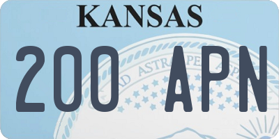 KS license plate 200APN