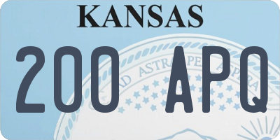 KS license plate 200APQ