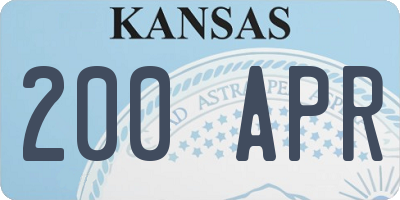 KS license plate 200APR