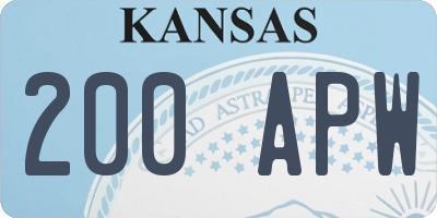 KS license plate 200APW