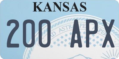 KS license plate 200APX