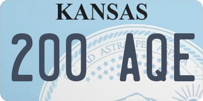KS license plate 200AQE
