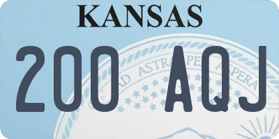 KS license plate 200AQJ