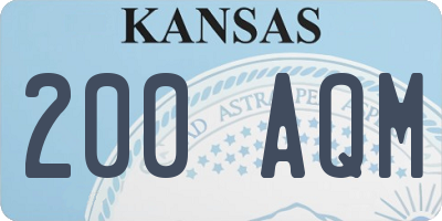 KS license plate 200AQM
