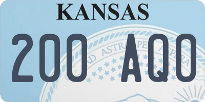 KS license plate 200AQO