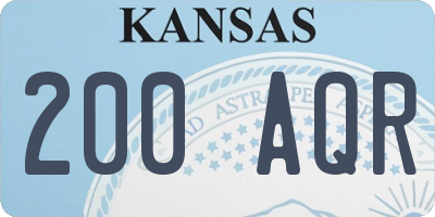 KS license plate 200AQR