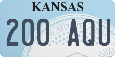 KS license plate 200AQU
