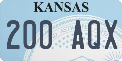 KS license plate 200AQX