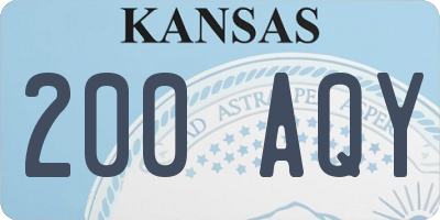 KS license plate 200AQY