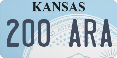 KS license plate 200ARA