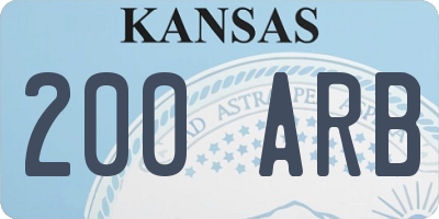 KS license plate 200ARB