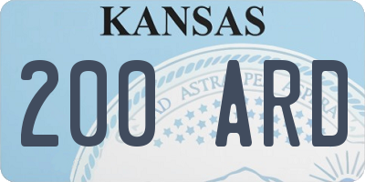 KS license plate 200ARD