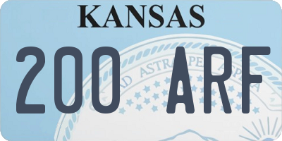 KS license plate 200ARF