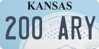 KS license plate 200ARY