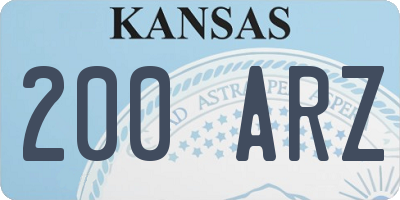 KS license plate 200ARZ