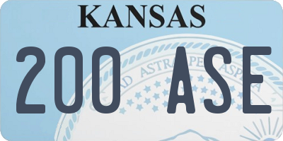 KS license plate 200ASE