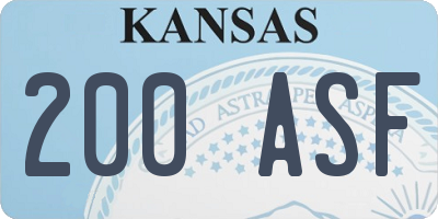 KS license plate 200ASF