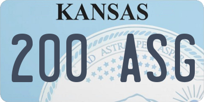 KS license plate 200ASG