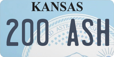 KS license plate 200ASH